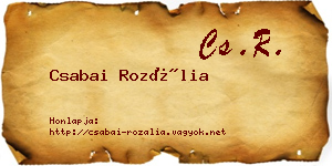 Csabai Rozália névjegykártya